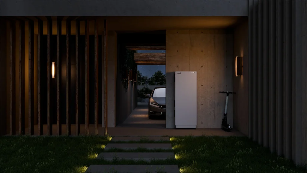 Pixii home installerad vid carport